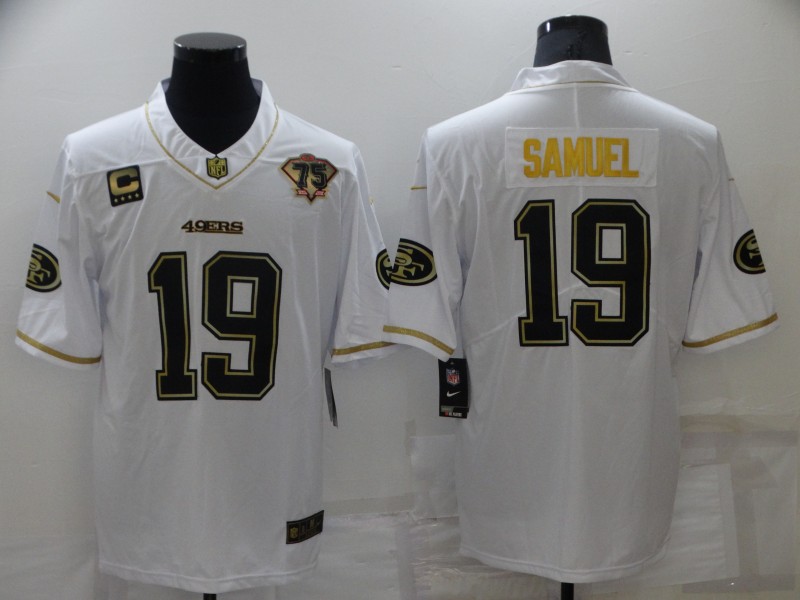 Men's San Francisco 49ers Deebo Samuel #19 White 75th Anniversary Jersey